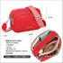 Bolso bandolera mujer pequeño de cuero PU tres compartimentos y dos bandoleras, bolso mensajero para cruzar polipiel regalo original para mujer - Rojo