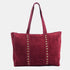 Bolso shopper para mujer de piel para personalizar con tachuelas rojo vino Alexandra