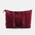 Bolso shopper para mujer de piel para personalizar con tachuelas rojo vino Alexandra