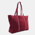 Bolso shopper para mujer de piel para personalizar con tachuelas rojo vino Alexandra