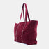 Bolso shopper para mujer de piel para personalizar con tachuelas rojo vino Alexandra