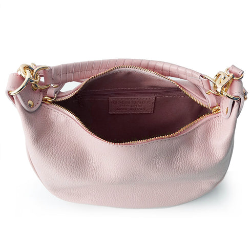 Bolso bandolera de piel para mujer con asa corta Nude Noa