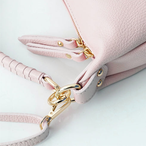 Bolso bandolera de piel para mujer con asa corta Nude Noa