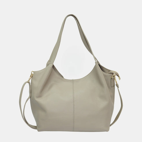 Bolso shopper mujer piel grande Alina (Beige)