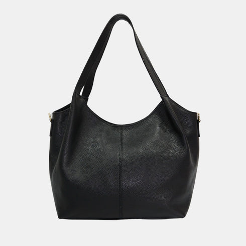 Bolso shopper mujer piel grande Alina (Negro)