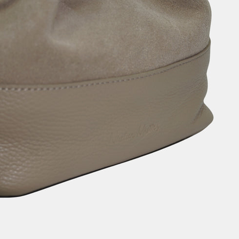 Bandolera mujer piel serraje - bolso saco Giulia (caqui)