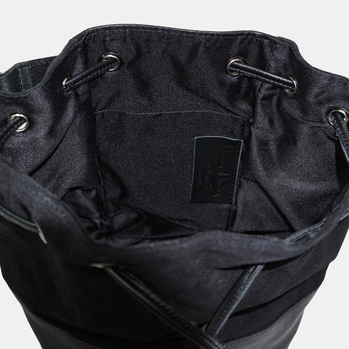 Bandolera mujer piel serraje - bolso saco Giulia (negro)