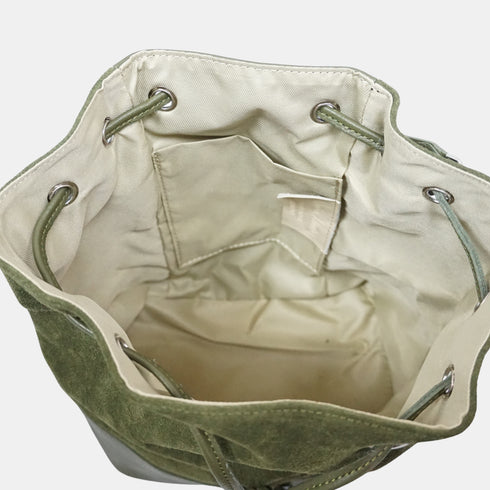 Bandolera mujer piel serraje - bolso saco Giulia (verde)