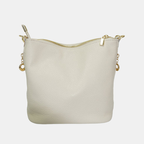 Bolso Hobo de Piel Mediano para Mujer – Carissa (Beige)