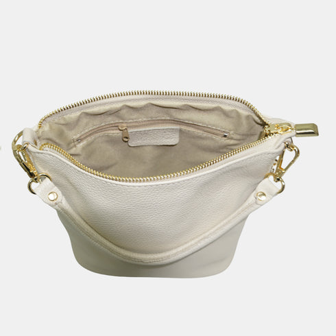 Bolso Hobo de Piel Mediano para Mujer – Carissa (Beige)