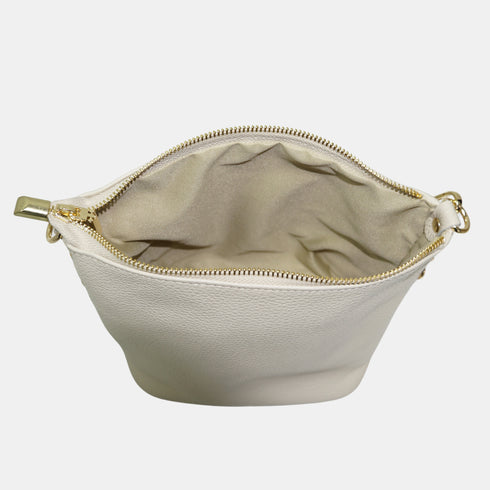Bolso Hobo de Piel Mediano para Mujer – Carissa (Beige)