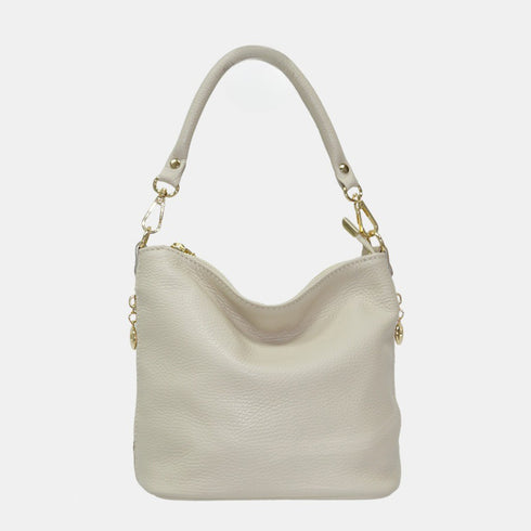 Bolso Hobo de Piel Mediano para Mujer – Carissa (Beige)