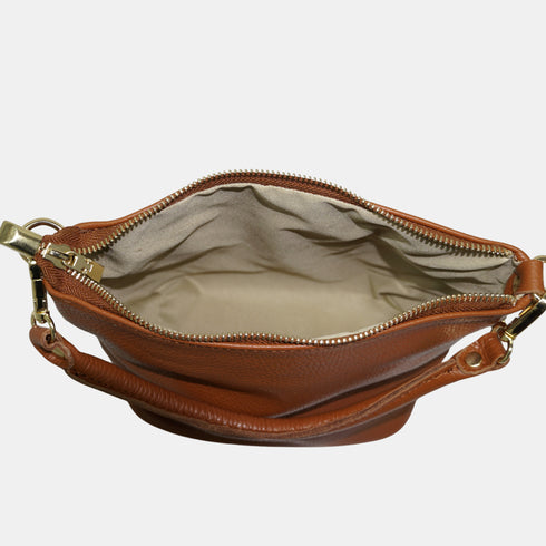 Bolso Hobo de Piel Mediano para Mujer – Carissa (Marrón)