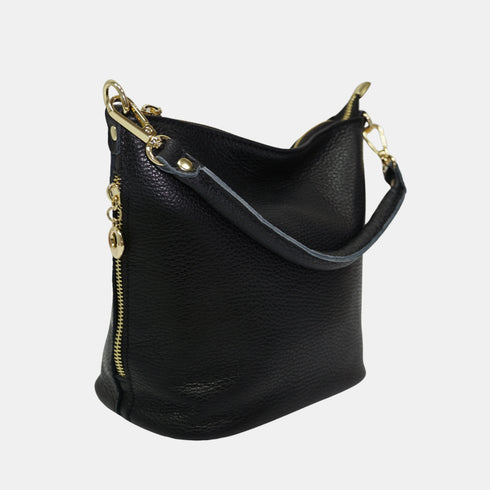 Bolso Hobo de Piel Mediano para Mujer – Carissa (Negro)