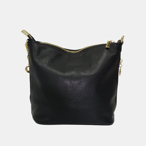Bolso Hobo de Piel Mediano para Mujer – Carissa (Negro)