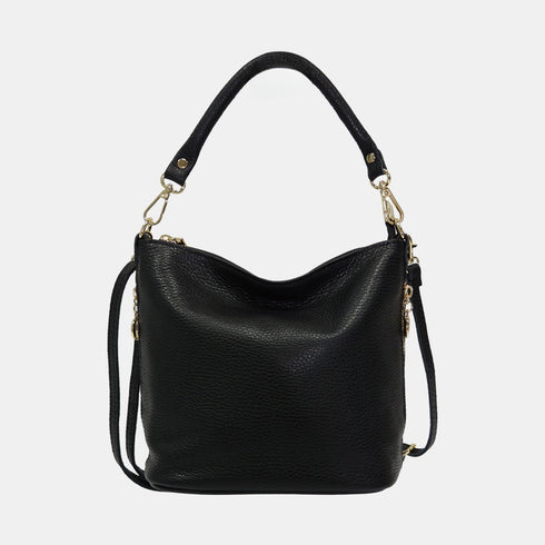 Bolso Hobo de Piel Mediano para Mujer – Carissa (Negro)