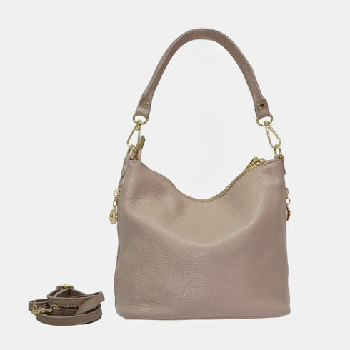 Bolso Hobo de Piel Mediano para Mujer – Carissa (Nude)