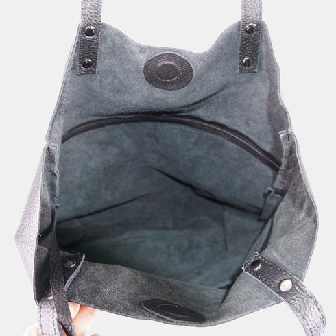 Bolso Shopper Grande de Piel para Mujer – Paulina (Azul Marino)