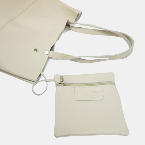 Bolso Shopper Grande de Piel para Mujer – Paulina (Beige)