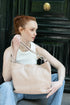 Bolso de hombro para mujer de piel con bandolera extensible nude Mara