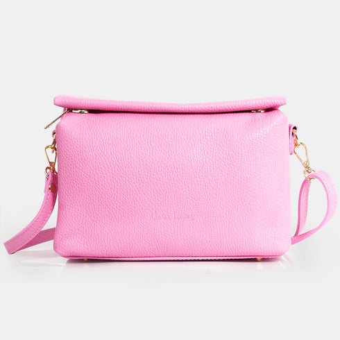 Bolso bandolera de piel con solapa Rosa Laia