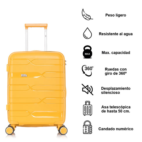 1990s Maleta Mediana extensible 65cm Bass Amarilla