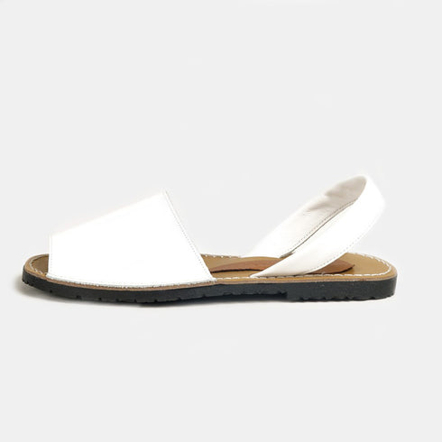 Menorquinas de piel para mujer blanco Adara