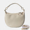 Bolso bandolera de piel para mujer con asa corta beige Noa