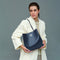 Bolso Hobo de Piel Azul Marino para Mujer - Leticia