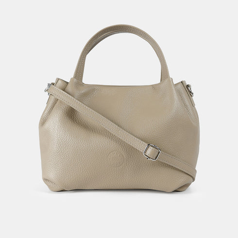 Bolso de mano de piel estilo saco para mujer khaki Stefy