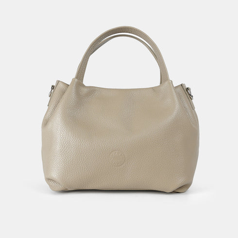 Bolso de mano de piel estilo saco para mujer khaki Stefy
