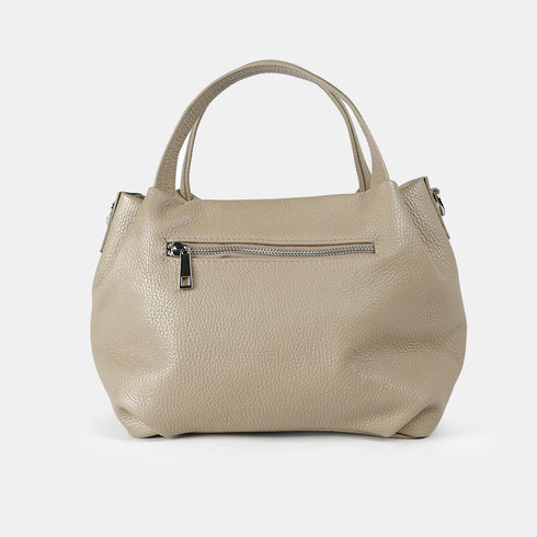 Bolso de mano de piel estilo saco para mujer khaki Stefy