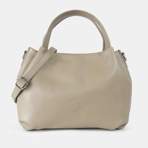 Bolso de mano de piel estilo saco para mujer khaki Stefy