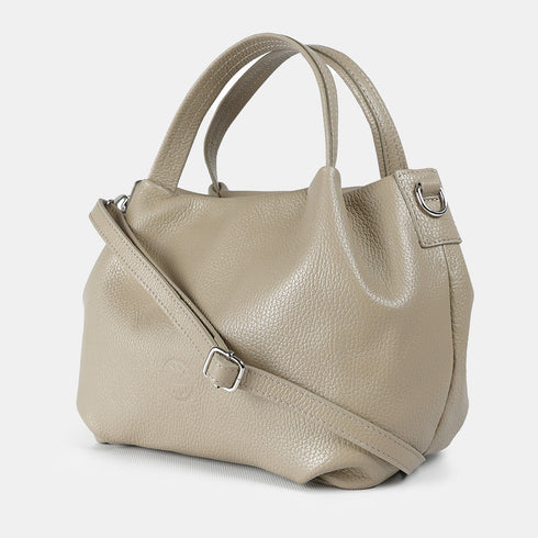 Bolso de mano de piel estilo saco para mujer khaki Stefy