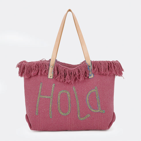 Bolso de playa de lino Hola Tammy