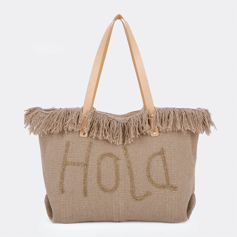 Bolso de playa de lino Hola Tammy