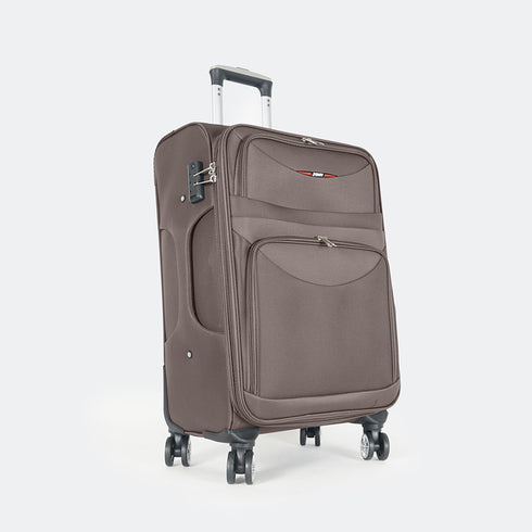 Maleta de viaje blanda extensible 56cm/66cm/76cm/86cm, 10kg/15kg/20kg/23kg, de tela poliéster Pissa Marrón