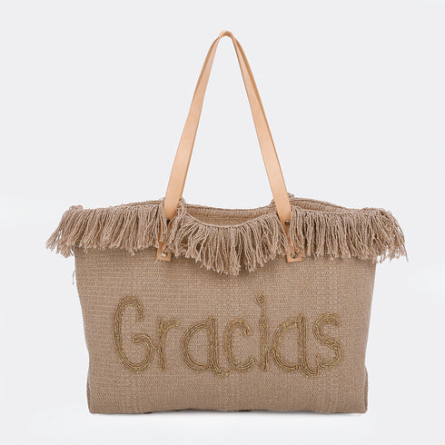 Bolso de playa de lino Gracias Tammy