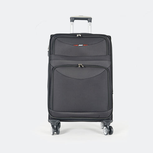 Maleta de viaje blanda extensible 56cm/66cm/76cm/86cm, 10kg/15kg/20kg/23kg, de tela poliéster Pissa Negro