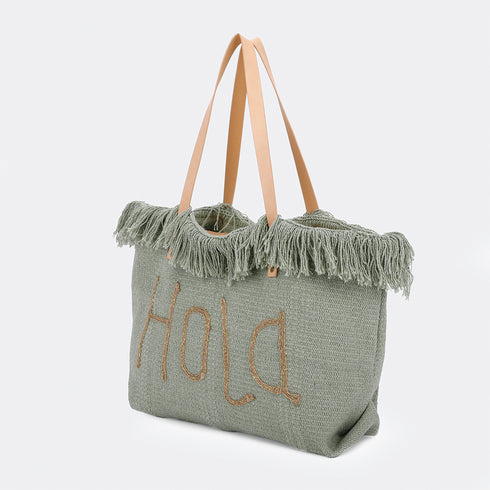 Bolso de playa de lino Hola Tammy