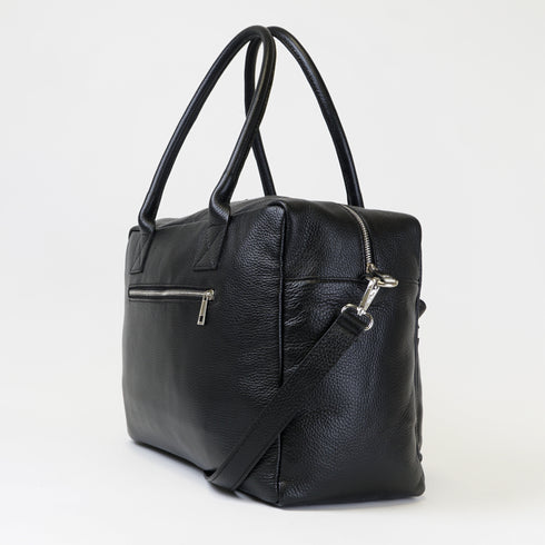 Bolso de viaje de piel con bandolera ajustable para hombre negro Rayan