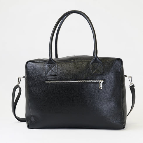 Bolso de viaje de piel con bandolera ajustable para hombre negro Rayan