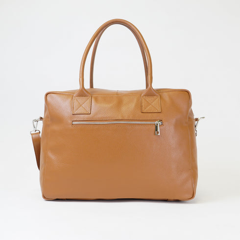 Bolso de viaje de piel con bandolera ajustable para hombre camel Rayan