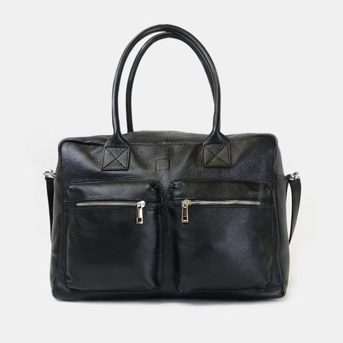 Bolso de viaje de piel con bandolera ajustable para hombre negro Rayan