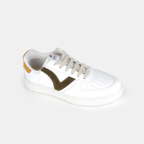 Zapatillas deportivas de piel mujer khaki Madrid Victoria