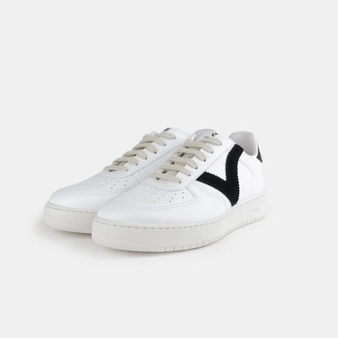 Zapatillas deportivas de piel mujer negro Madrid Victoria