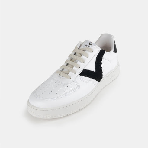 Zapatillas deportivas de piel mujer negro Madrid Victoria