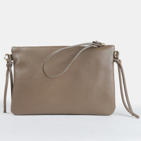 Bolso bandolera de piel khaki Tamara