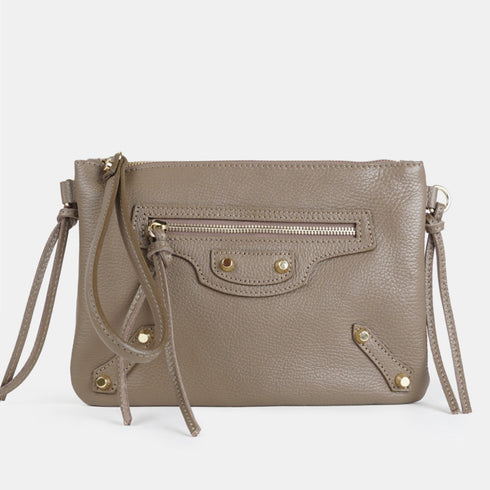 Bolso bandolera de piel khaki Tamara