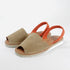 Menorquina de mujer de piel Alba (Beige/Naranja)
